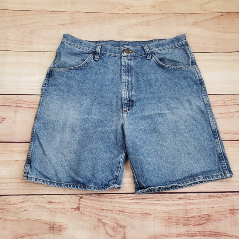 VINTAGE Rustler Denim Shorts Mens 36 Relaxed Fit Casual Blue Jean Shorts Adult